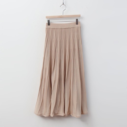 Simple Pleated Long Knit Skirt